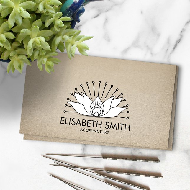 Cartão De Visita Acupuntura Lotus - Preto e branco (Criador carregado)