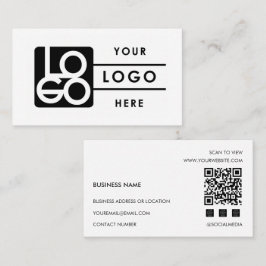 Cartão De Visita Add Your Custom Logo Rectangle Professional White