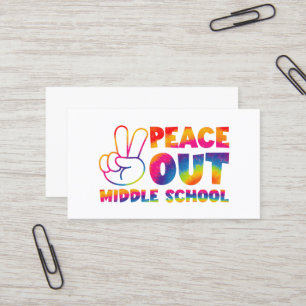 Cartão De Visita Adeus Escola de Ensino Médio Tie Dye Último Dia de