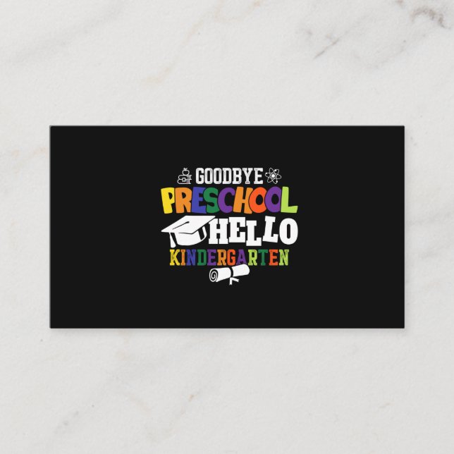 Cartão De Visita Adeus pré-escola Olá jardim de infância PreK (Frente)