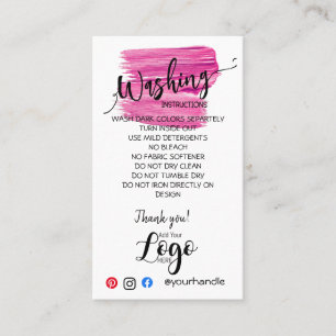 Cartão De Visita ADICIONAR AS PLACAS DE CUIDADOS DAS SUAS Instruç