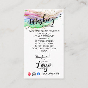 Cartão De Visita ADICIONAR AS PLACAS DE CUIDADOS DAS SUAS Instruçõe