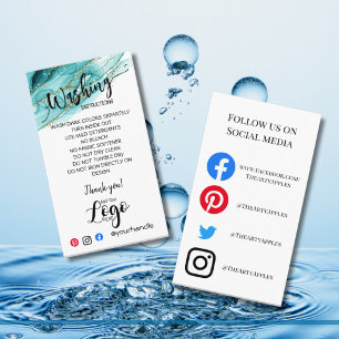 Cartão De Visita ADICIONAR AS PLACAS DE CUIDADOS DAS SUAS Instruçõe