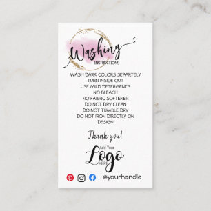 Cartão De Visita ADICIONAR AS PLACAS DE CUIDADOS DAS SUAS Instruçõe