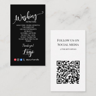 Cartão De Visita ADICIONAR AS PLACAS DE CUIDADOS DAS SUAS Instruçõe