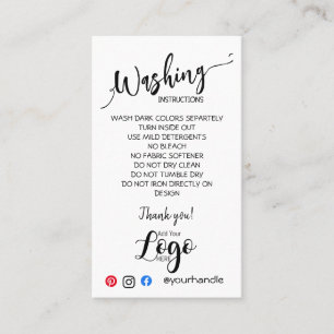 Cartão De Visita ADICIONAR AS PLACAS DE CUIDADOS DAS SUAS Instruçõe