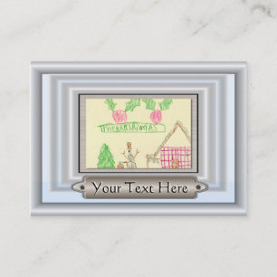 Cartão De Visita Adicionar Desenho Filho com Quadro de Cor Personal