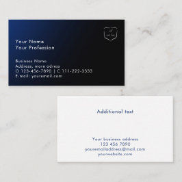 Cartão De Visita Adicionar Logotipo Azul Gradiente Moderno Profissi