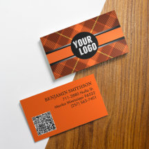 Adicionar logotipo e código QR Xadrez laranja Marc