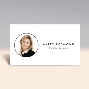 Cartão De Visita Adicionar Modelo de Fotografias para White Profiss