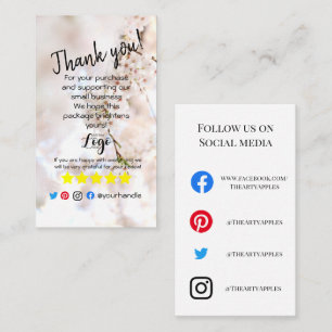 Cartão De Visita ADICIONAR O obrigado DE LOGOTIPO A seu pedido insi