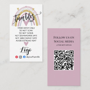 Cartão De Visita ADICIONAR SEU CINTO DE LOGOTIPO CARE arco-íris de