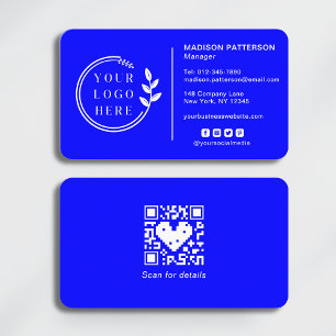 Cartão De Visita Adicionar seu logotipo Mídia social Código QR Corp