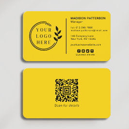 Cartão De Visita Adicionar seu logotipo Mídia social Código QR Corp