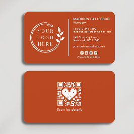 Cartão De Visita Adicionar seu logotipo Mídia social Código QR Corp