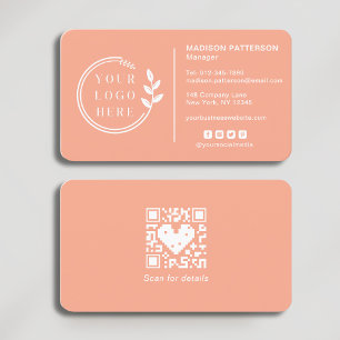 Cartão De Visita Adicionar seu logotipo Mídia social Código QR Corp