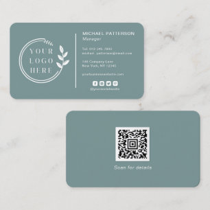 Cartão De Visita Adicionar seu logotipo Mídia social Código QR Corp