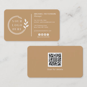 Cartão De Visita Adicionar seu logotipo Mídia social Código QR Corp