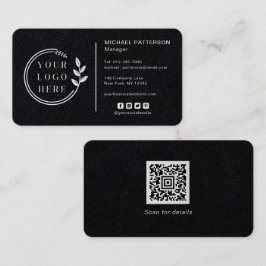 Cartão De Visita Adicionar seu logotipo Mídia social Código QR Corp