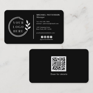 Cartão De Visita Adicionar seu logotipo Mídia social Código QR pret