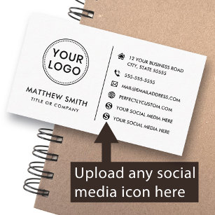 Cartão De Visita Adicionar site de logotipo qualquer mídia social m