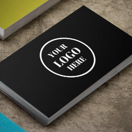 Cartão De Visita Adicione o logotipo do seu próprio círculo a preto