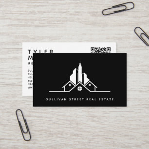 Cartão De Visita Adicione seu agente de imóveis de código QR