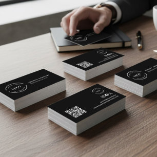 Cartão De Visita Adicione seu código QR de logotipo personalizado p