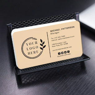 Cartão De Visita Adicione Seu Código QR de Mídia Social Logo Corpor