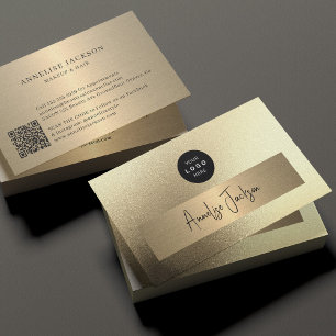 Cartão De Visita Adicione seu logotipo CODE - brilho dourado