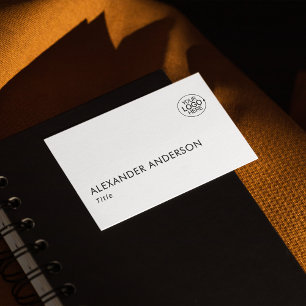 Cartão De Visita Adicione seu logotipo Limpo Tipografia Branca Pret