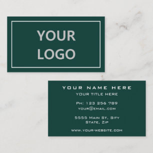 Cartão De Visita Adicione seu logotipo - Profissional elegante mode