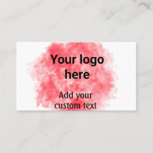 Cartão De Visita Adicione seu logotipo texto personalizado aquarela