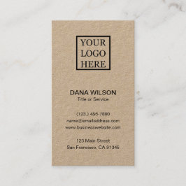 Cartão De Visita Adicione seu papel profissional de logotipo Kraft 