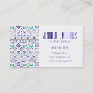 Cartão De Visita Adicione seu teste padrão mexicano conhecido da