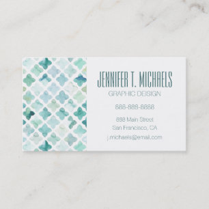 Cartão De Visita Adicione seu teste padrão pintado mão conhecido