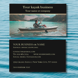 Cartão De Visita Adicione sua foto de kayak