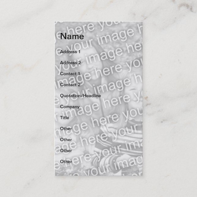 Cartão De Visita Adicione sua própria foto (Frente)