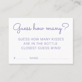 Cartão De Visita Adivinha Quantos Beijos Jogo do Chá de fraldas Arc