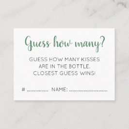 Cartão De Visita Adivinha Quantos Beijos Jogo do Chá de panela Lemo