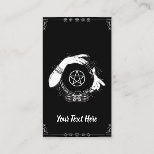 Cartão De Visita Adivinho Místico Negro Bola de Cristal Mística