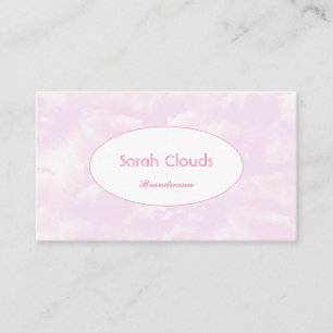 Cartão De Visita Adorável Pastel Baby Pink Sky Clouds Elegante Na m