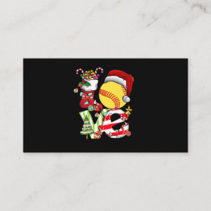 Cartão De Visita Adorei o Softball Natal Santa Hat Garotas Adolesce