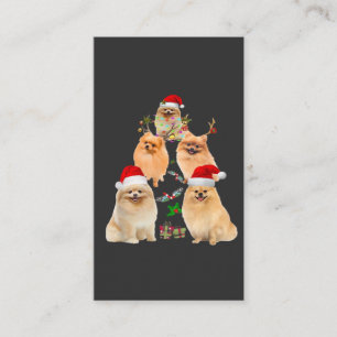 Cartão De Visita Adorno de árvore de Natal engraçado do pomerânia C