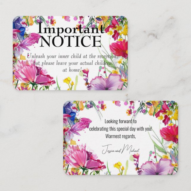 Cartão De Visita Adults only🌻💗🌹 Meadow Blooms Collection  card (Frente/Verso)