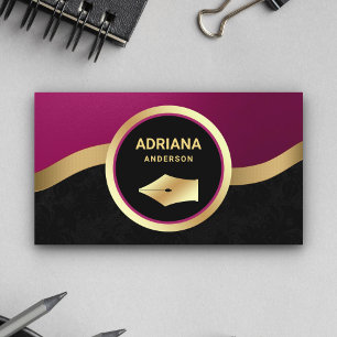 Cartão De Visita Advogada de Rosa Quente Caneta de Ouro Nib Notário