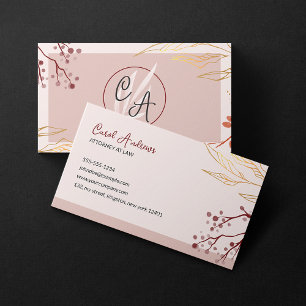 Cartão De Visita Advogada Floral Elegante Advogada Advogada
