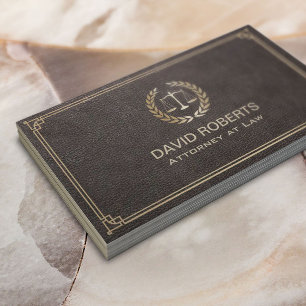 Cartão De Visita Advogado Advogado em Lei Faux Leather Dourada Esca