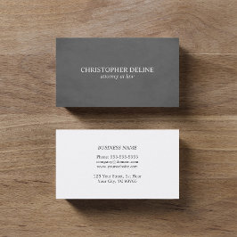 Cartão De Visita Advogado Branco da Cinza de Textura Elegante Moder