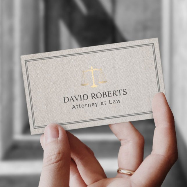 Cartão De Visita Advogado Clássico Advogado Dourado Escala Elegante (Criador carregado)
